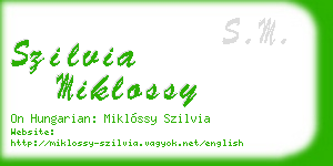 szilvia miklossy business card