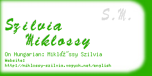 szilvia miklossy business card